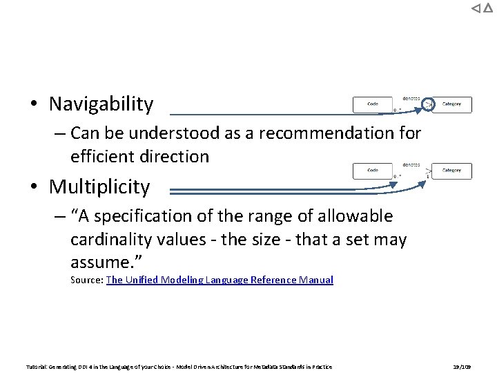  • Navigability – Can be understood as a recommendation for efficient direction •