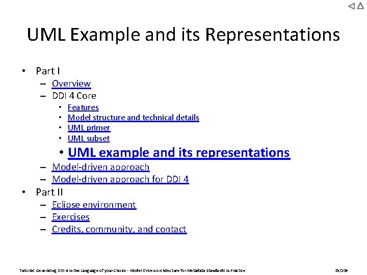 UML Example and its Representations • Part I – Overview – DDI 4 Core