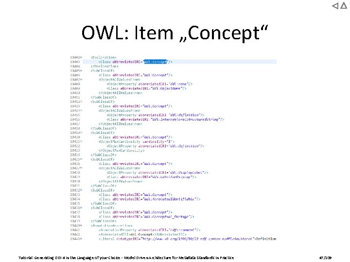 OWL: Item „Concept“ Tutorial: Generating DDI 4 in the Language of your Choice -