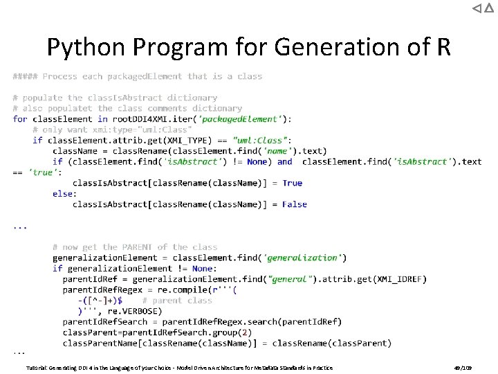 Python Program for Generation of R Tutorial: Generating DDI 4 in the Language of