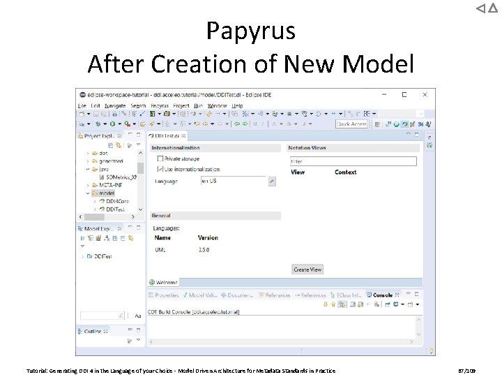 Papyrus After Creation of New Model Tutorial: Generating DDI 4 in the Language of