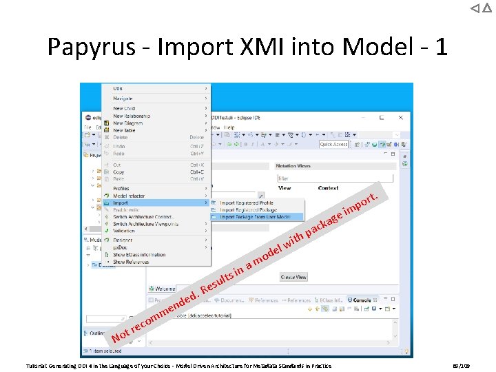 Papyrus - Import XMI into Model - 1 rt. o p m e i