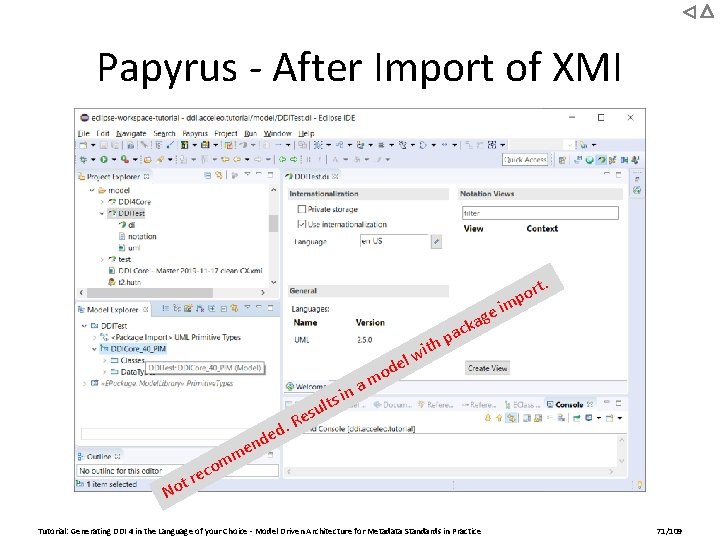 Papyrus - After Import of XMI rt. o p m e i g a