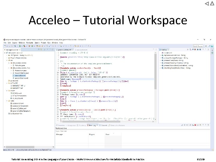 Acceleo – Tutorial Workspace Tutorial: Generating DDI 4 in the Language of your Choice