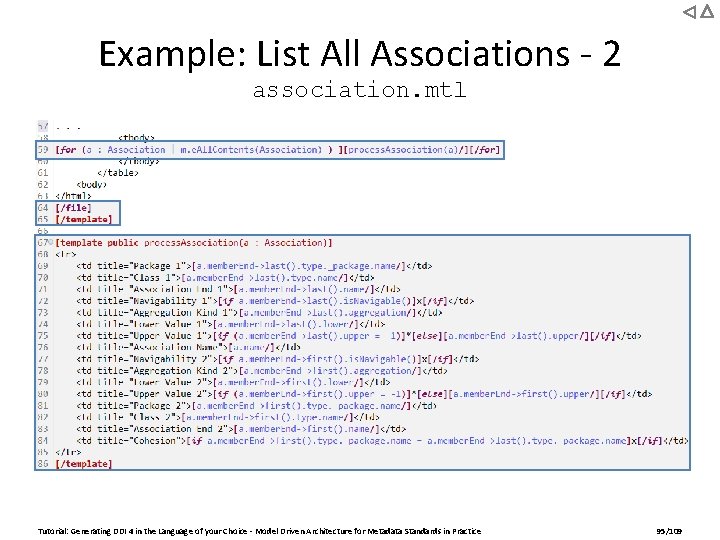 Example: List All Associations - 2 association. mtl Tutorial: Generating DDI 4 in the