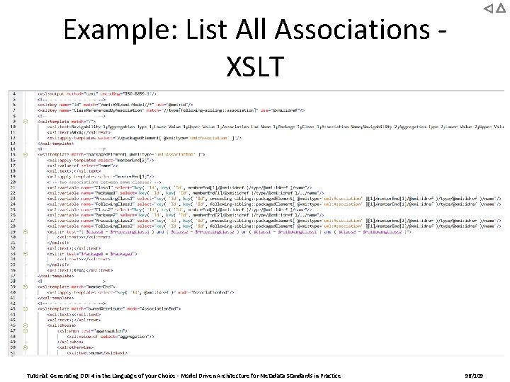 Example: List All Associations - XSLT Tutorial: Generating DDI 4 in the Language of