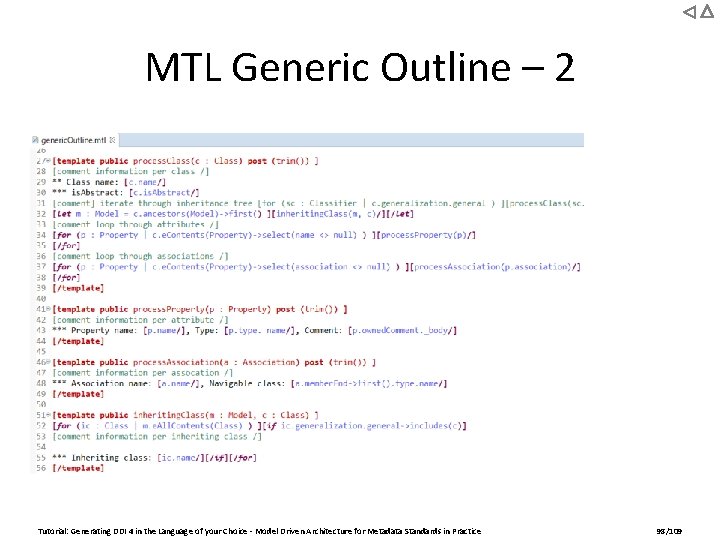 MTL Generic Outline – 2 Tutorial: Generating DDI 4 in the Language of your