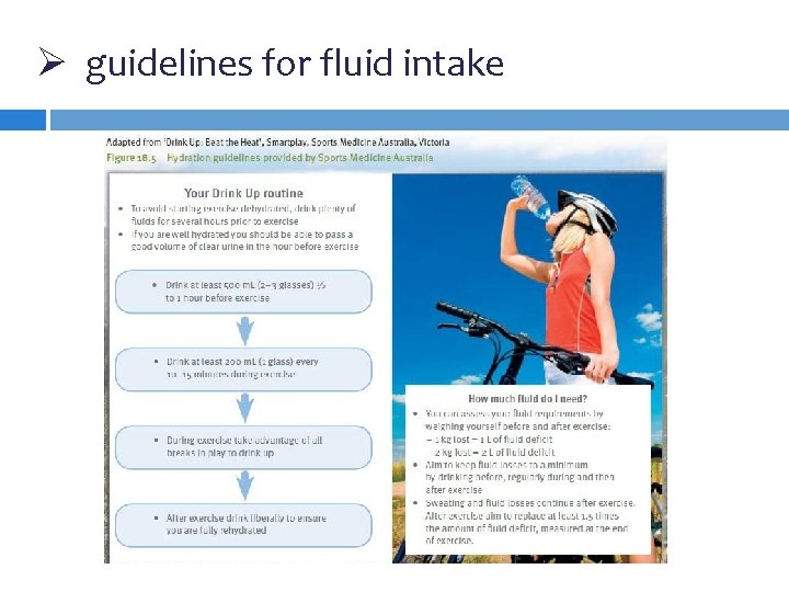 Ø guidelines for fluid intake Ø guidelines for fluid intake