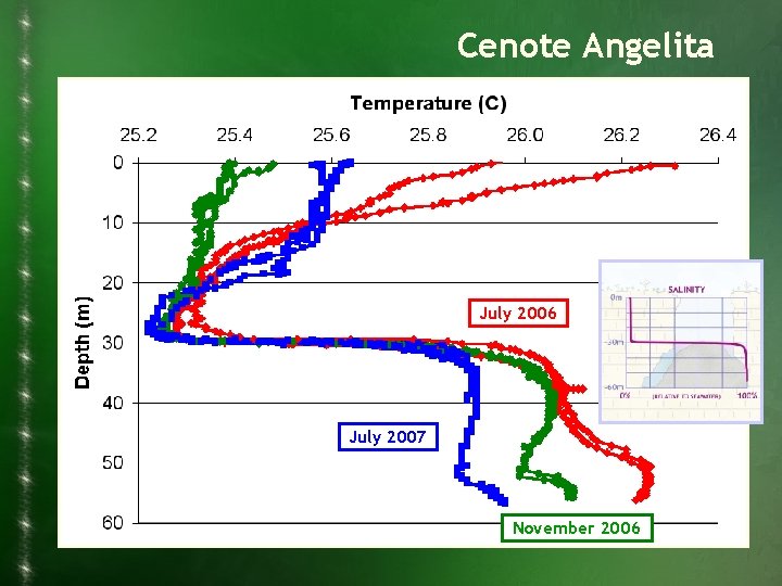 Cenote Angelita July 2006 July 2007 November 2006 