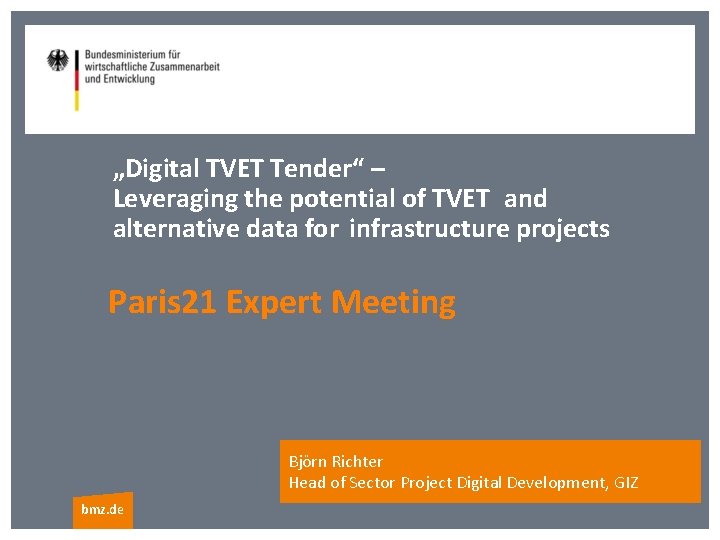 „Digital TVET Tender“ – Leveraging the potential of TVET and alternative data for infrastructure