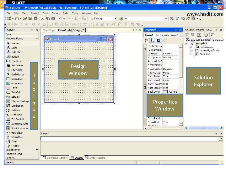 www. hndit. com T o o l b o x Design Window Solution Explorer