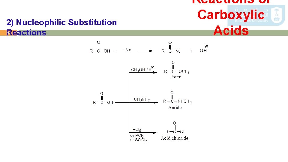 2) Nucleophilic Substitution Reactions 19 Reactions of Carboxylic Acids 