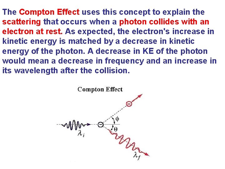 The Compton Effect uses this concept to explain the scattering that occurs when a The Compton Effect uses this concept to explain the scattering that occurs when a