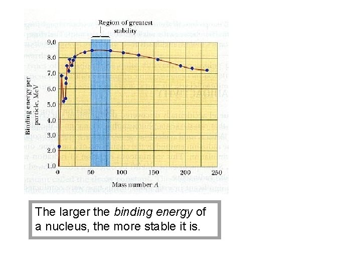 The larger the binding energy of a nucleus, the more stable it is. The larger the binding energy of a nucleus, the more stable it is.