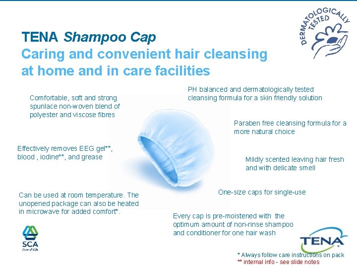 TENA Shampoo Cap Caring and convenient hair cleansing at home and in care facilities