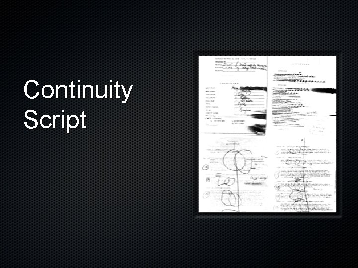 Continuity Script 