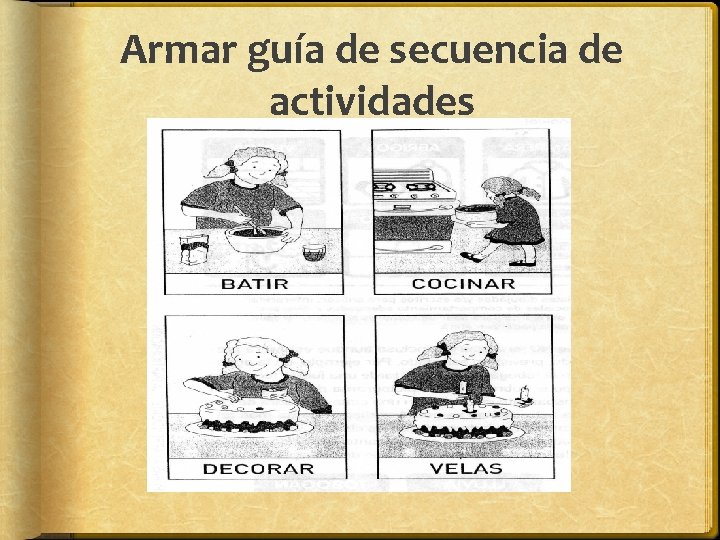 Armar guía de secuencia de actividades Armar guía de secuencia de actividades