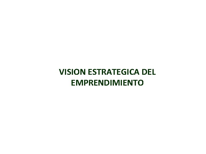 VISION ESTRATEGICA DEL EMPRENDIMIENTO 