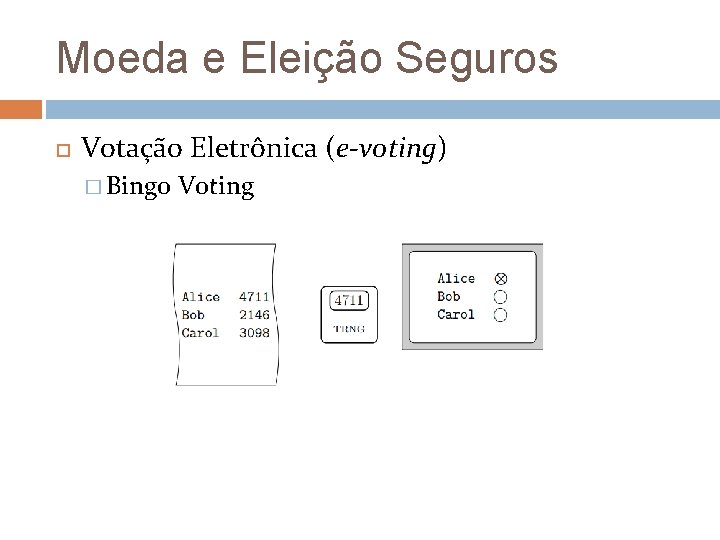 Moeda e Eleição Seguros Votação Eletrônica (e-voting) � Bingo Voting 