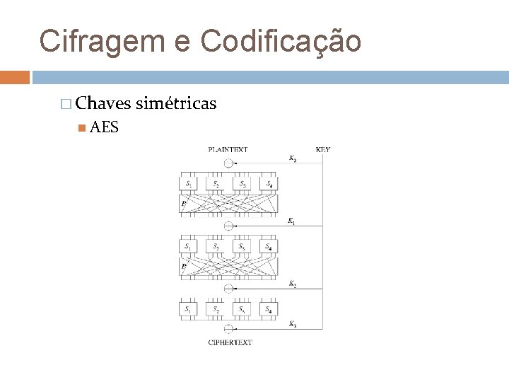 Cifragem e Codificação � Chaves AES simétricas 