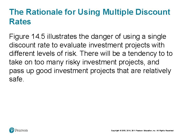 The Rationale for Using Multiple Discount Rates Figure 14. 5 illustrates the danger of