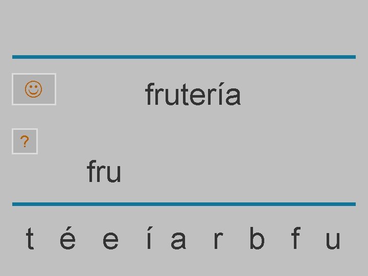 frutería ? fru t é e í a r b f u 