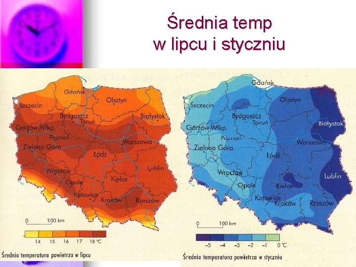 Średnia temp w lipcu i styczniu 