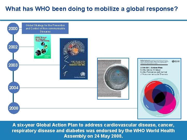 What has WHO been doing to mobilize a global response? 2000 Global Strategy for