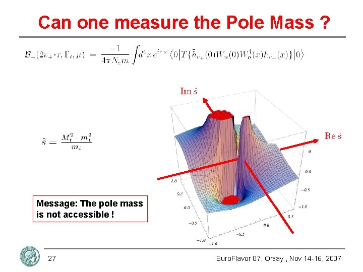 Can one measure the Pole Mass ? Message: The pole mass is not accessible