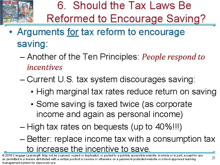 6. Should the Tax Laws Be Reformed to Encourage Saving? • Arguments for tax