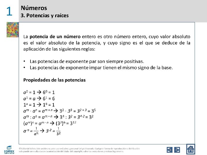 1 Números 3. Potencias y raíces 