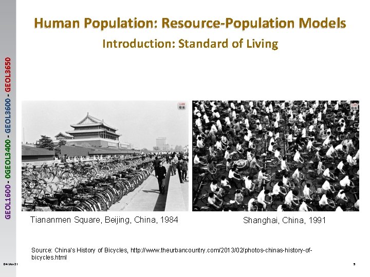 Human Population: Resource-Population Models GEOL 1600 - 0 GEOL 3400 - GEOL 3650 Introduction: Human Population: Resource-Population Models GEOL 1600 - 0 GEOL 3400 - GEOL 3650 Introduction: