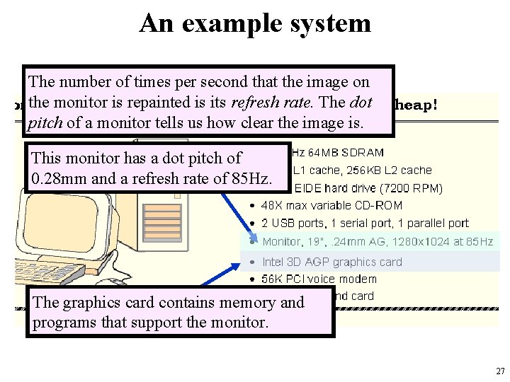 An example system The number of times per second that the image on the