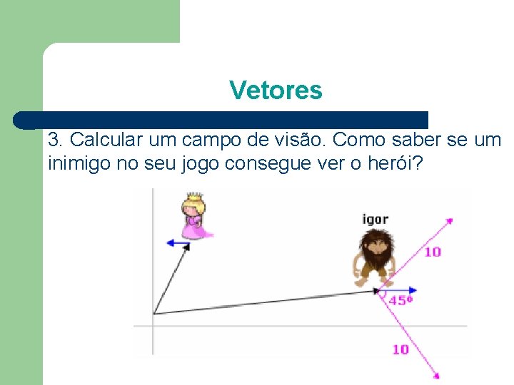 Vetores 3. Calcular um campo de visão. Como saber se um inimigo no seu