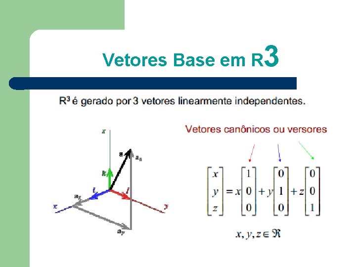 Vetores Base em R 3 