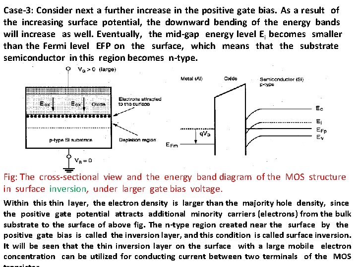 Case-3: Consider next a further increase in the positive gate bias. As a result