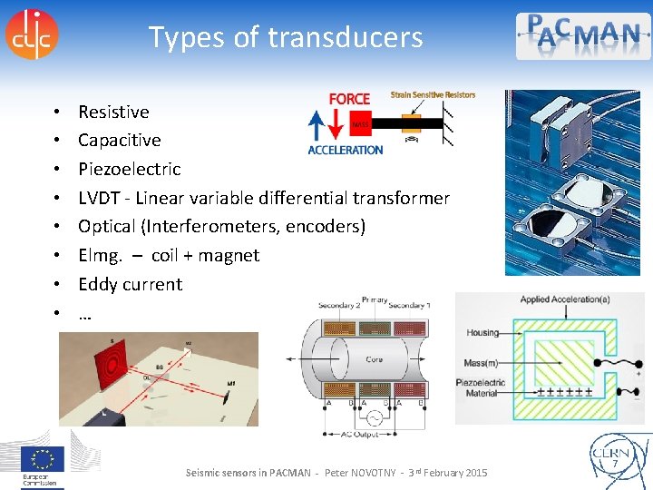 Types of transducers • • Resistive Capacitive Piezoelectric LVDT - Linear variable differential transformer