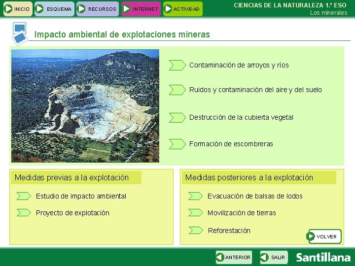 INICIO ESQUEMA RECURSOS INTERNET CIENCIAS DE LA NATURALEZA 1. º ESO Los minerales ACTIVIDAD