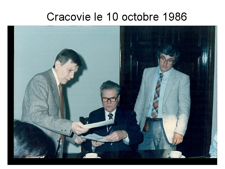Cracovie le 10 octobre 1986 
