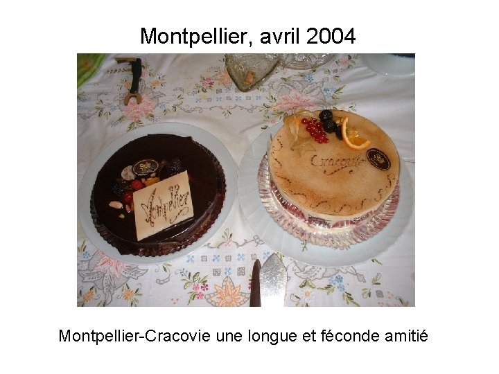 Montpellier, avril 2004 Montpellier-Cracovie une longue et féconde amitié 