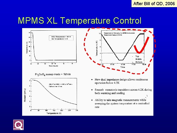 After Bill of QD, 2006 MPMS XL Temperature Control 