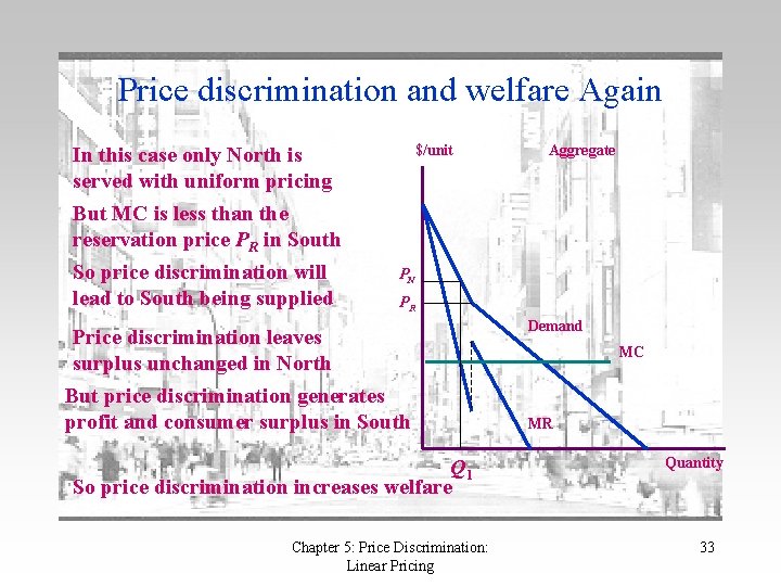 Price discrimination and welfare Again In this case only North is served with uniform