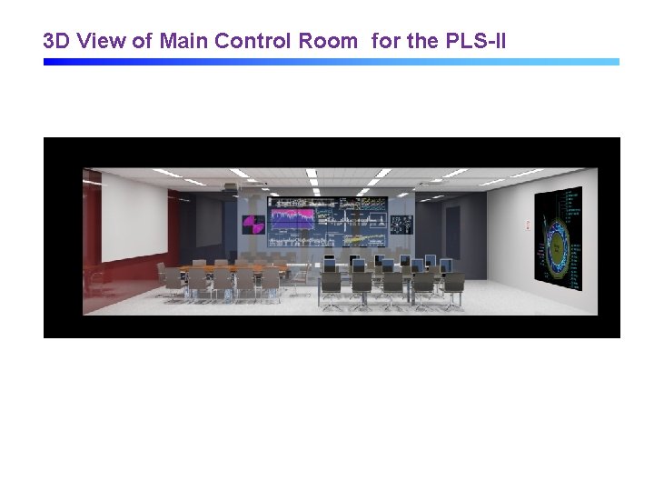 3 D View of Main Control Room for the PLS-II 