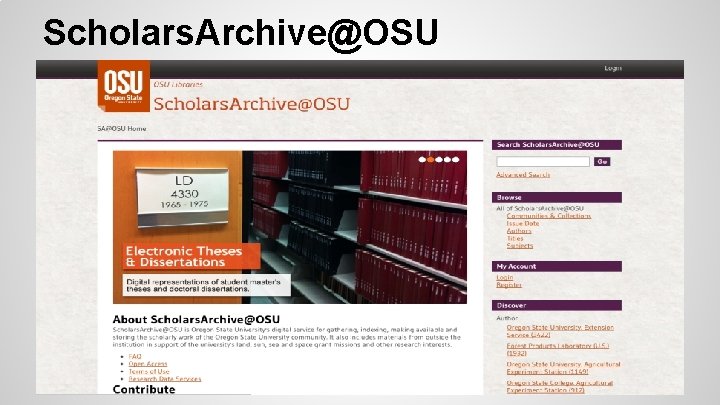 Scholars. Archive@OSU 