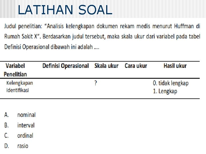 LATIHAN SOAL 