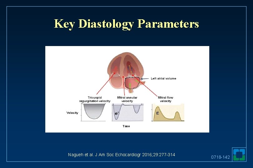 Key Diastology Parameters Nagueh et al. J Am Soc Echocardiogr 2016; 29: 277 -314