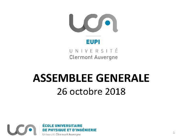 ASSEMBLEE GENERALE 26 octobre 2018 1 