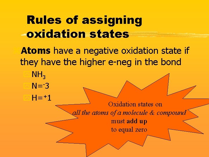 Rules of assigning oxidation states z. Atoms have a negative oxidation state if they