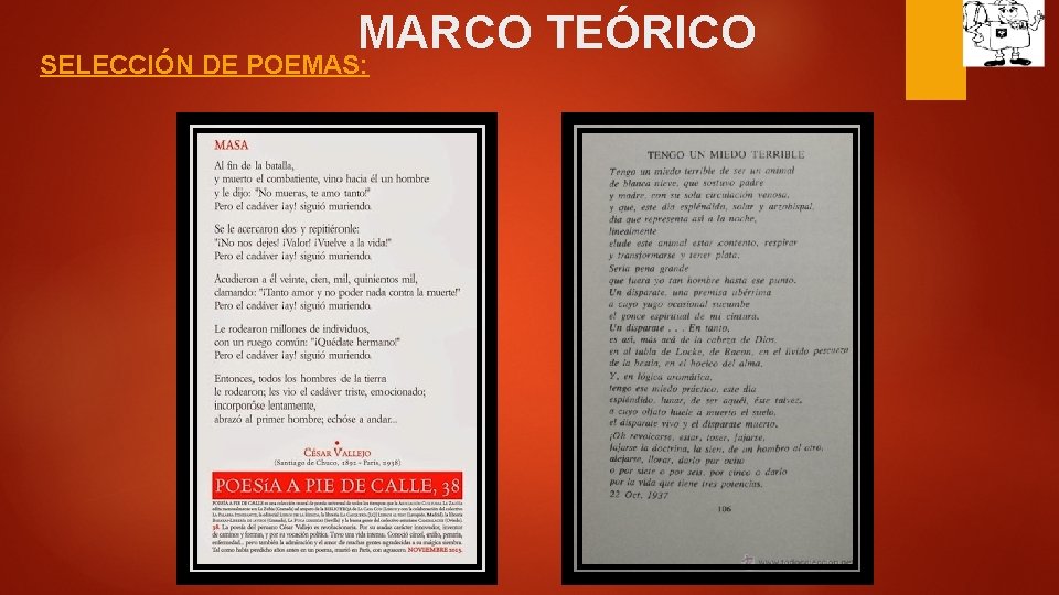 MARCO TEÓRICO SELECCIÓN DE POEMAS: 