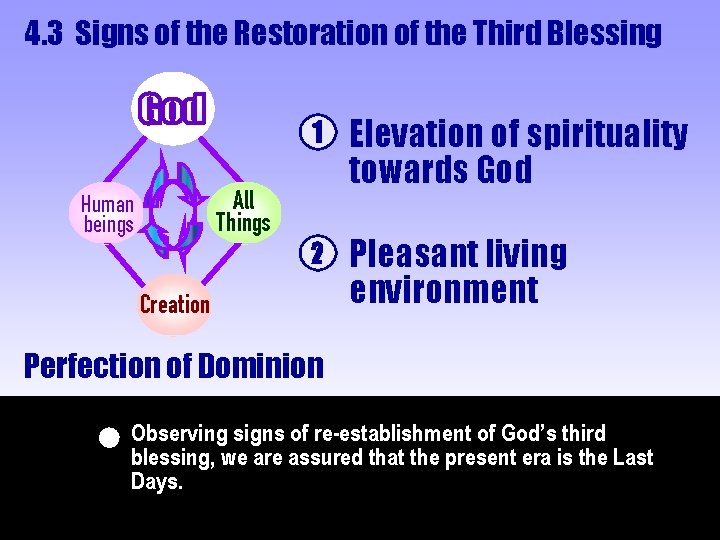 4. 3 Signs of the Restoration of the Third Blessing All Things Human beings